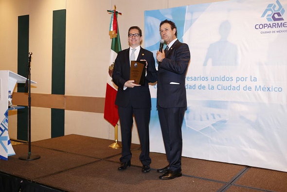 Salomón Chertorivski, titular de Sedeco y Jesús Padilla, presidente de Coparmex CDMX