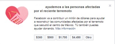 donación, sismo, empresas, donar, facebook