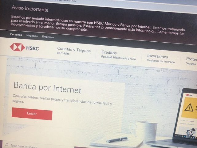 Hsbc Reporta Fallas En Su Banca Por Internet Y Aplicacion Digital