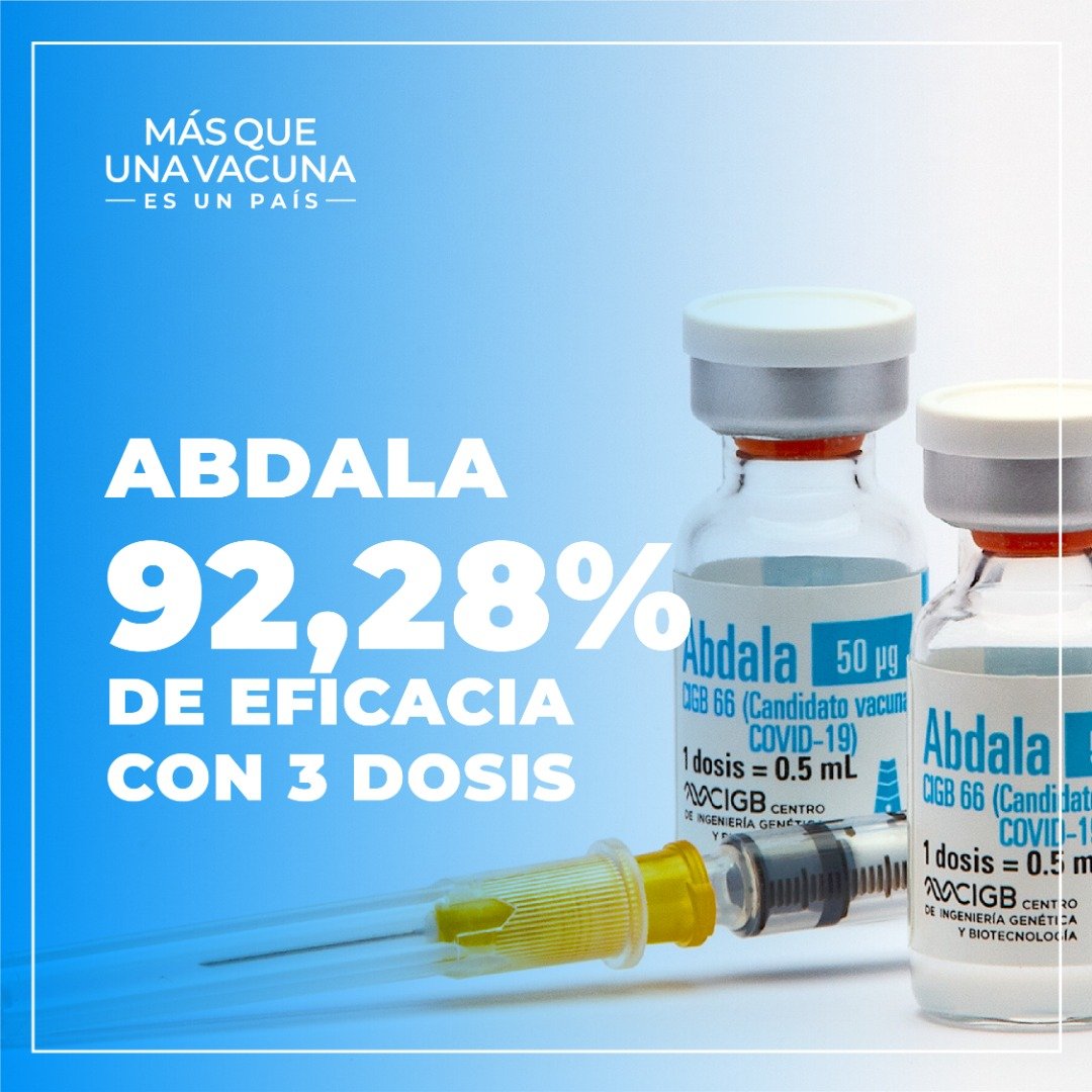 Vacuna Abdala, fabricada en Cuba / @DiazCanelB