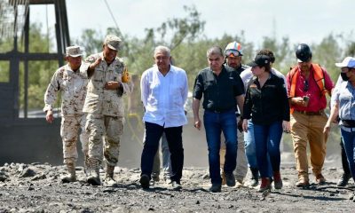 Visita de AMLO a pozo de carbón de Coahuila donde están atrapados 10 mineros / @mrikelme