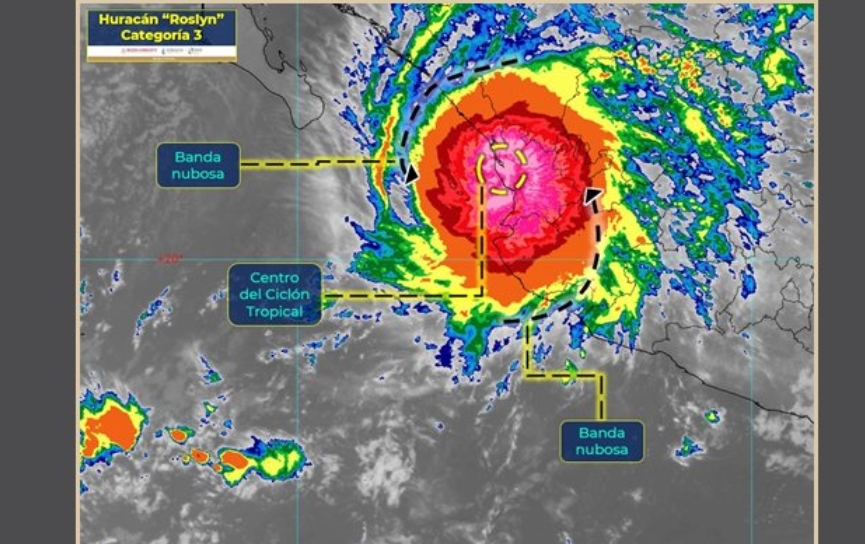 Huracán Roslyn tocó tierra en Nayarit como categoría 3