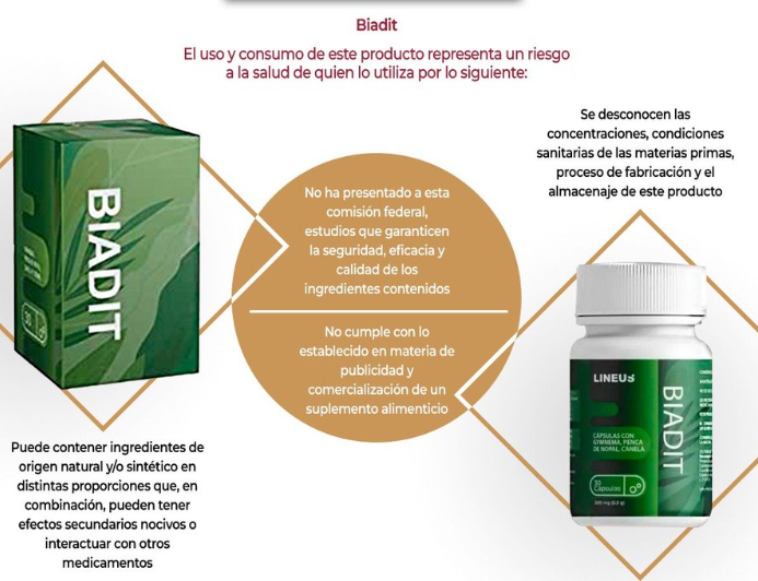 Cofepris emite alerta por “producto engaño” Biadit