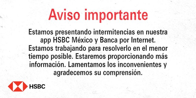 HSBC Reporta Fallas En Su Banca Por Internet Y Aplicación Digital